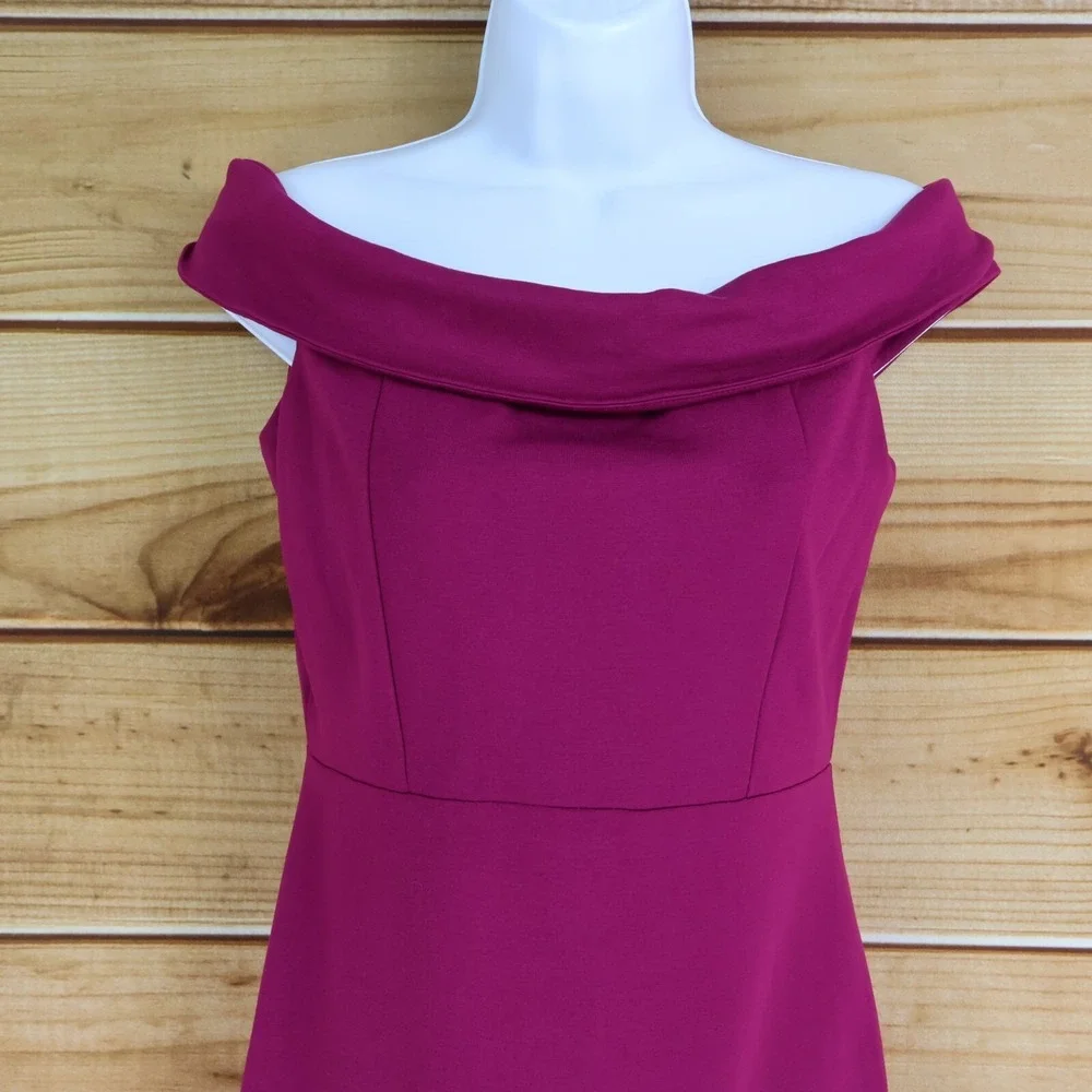 Lulu's Off The‎ Shoulder Dress Womens Size M Pink Stretch Fitted Lined Formal